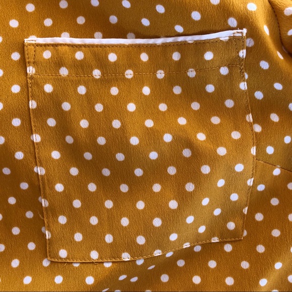 HP🎉BANANA REPUBLIC Factory Mustard Polka Dot Top - Picture 5 of 7